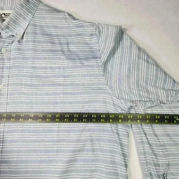 Mountain Khakis Mens Button Down Shirt XXL Blue White Stripe Long Sleeve Wyoming - Picture 12 of 16